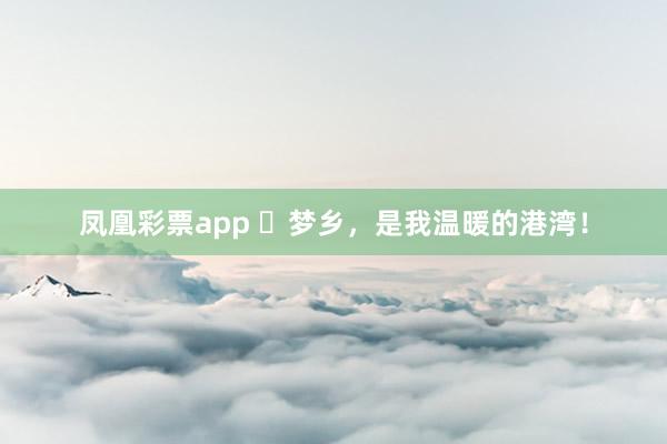凤凰彩票app ​梦乡，是我温暖的港湾！