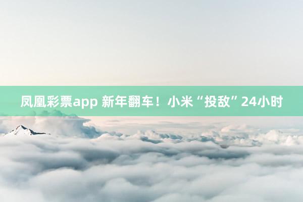 凤凰彩票app 新年翻车！小米“投敌”24小时