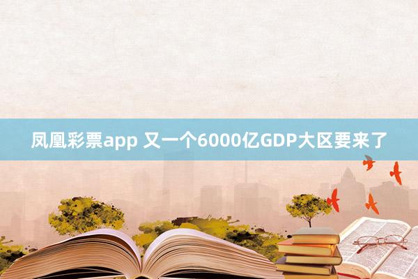 凤凰彩票app 又一个6000亿GDP大区要来了