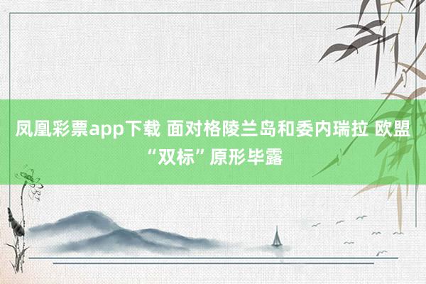 凤凰彩票app下载 面对格陵兰岛和委内瑞拉 欧盟“双标”原形毕露