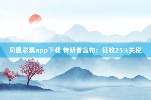 凤凰彩票app下载 特朗普宣布：征收25%关税