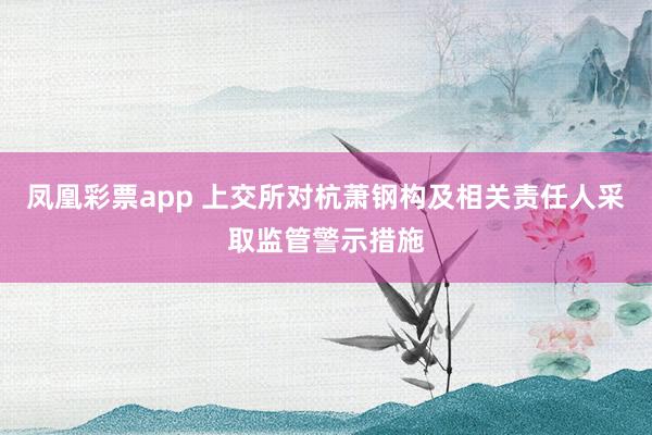 凤凰彩票app 上交所对杭萧钢构及相关责任人采取监管警示措施