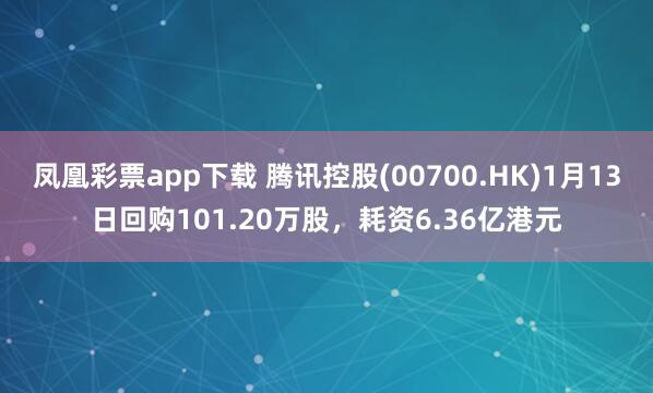 凤凰彩票app下载 腾讯控股(00700.HK)1月13日回购101.20万股，耗资6.36亿港元