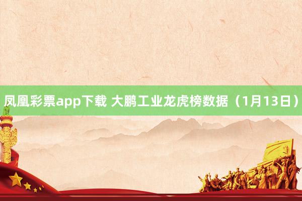 凤凰彩票app下载 大鹏工业龙虎榜数据（1月13日）