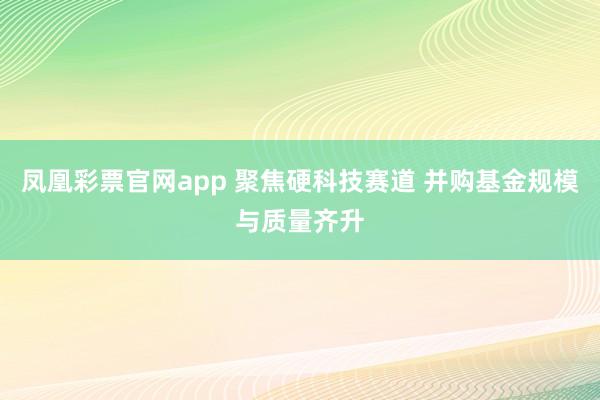 凤凰彩票官网app 聚焦硬科技赛道 并购基金规模与质量齐升