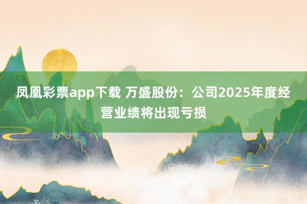 凤凰彩票app下载 万盛股份：公司2025年度经营业绩将出现亏损