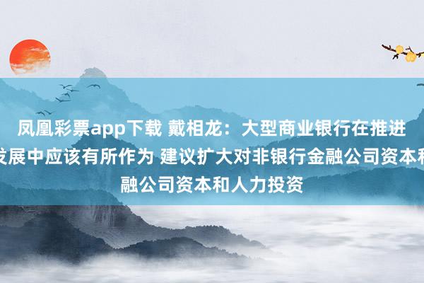 凤凰彩票app下载 戴相龙：大型商业银行在推进资本市场发展中应该有所作为 建议扩大对非银行金融公司资本和人力投资