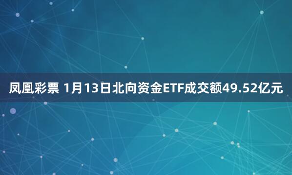 凤凰彩票 1月13日北向资金ETF成交额49.52亿元