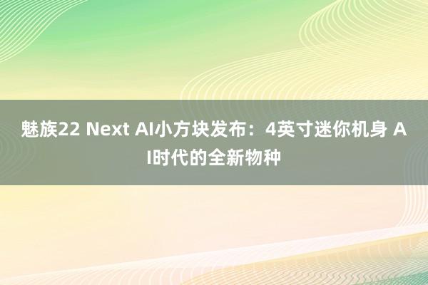 魅族22 Next AI小方块发布：4英寸迷你机身 AI时代的全新物种