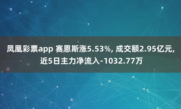 凤凰彩票app 赛恩斯涨5.53%, 成交额2.95亿元, 近5日主力净流入-1032.77万