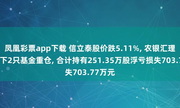 凤凰彩票app下载 信立泰股价跌5.11%, 农银汇理基金旗下2只基金重仓, 合计持有251.35万股浮亏损失703.77万元