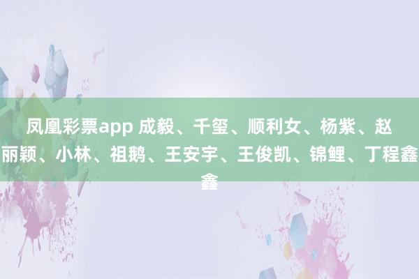 凤凰彩票app 成毅、千玺、顺利女、杨紫、赵丽颖、小林、祖鹅、王安宇、王俊凯、锦鲤、丁程鑫