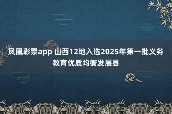 凤凰彩票app 山西12地入选2025年第一批义务教育优质均衡发展县