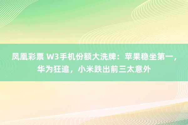 凤凰彩票 W3手机份额大洗牌：苹果稳坐第一，华为狂追，小米跌出前三太意外