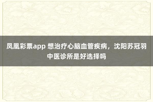 凤凰彩票app 想治疗心脑血管疾病，沈阳苏冠羽中医诊所是好选择吗
