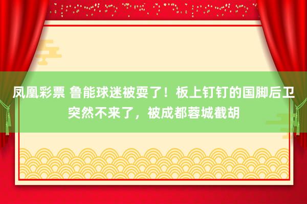 凤凰彩票 鲁能球迷被耍了！板上钉钉的国脚后卫突然不来了，被成都蓉城截胡